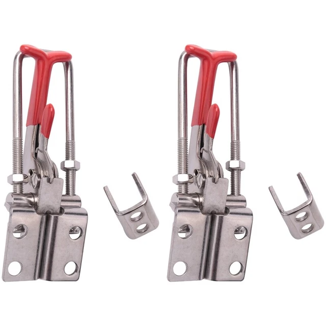2X(2-Pack 2000Lbs Capacity Heavy Duty Adjustable  U Bolt Self-Lock Toggle Clamp