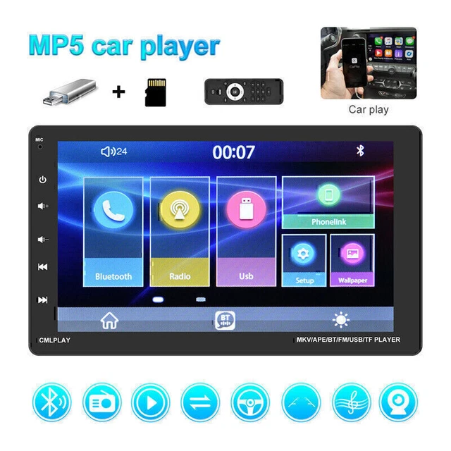 9" Detachable Screen Car Stereo Radio Carplay Navigation Multimedia Mirror Link