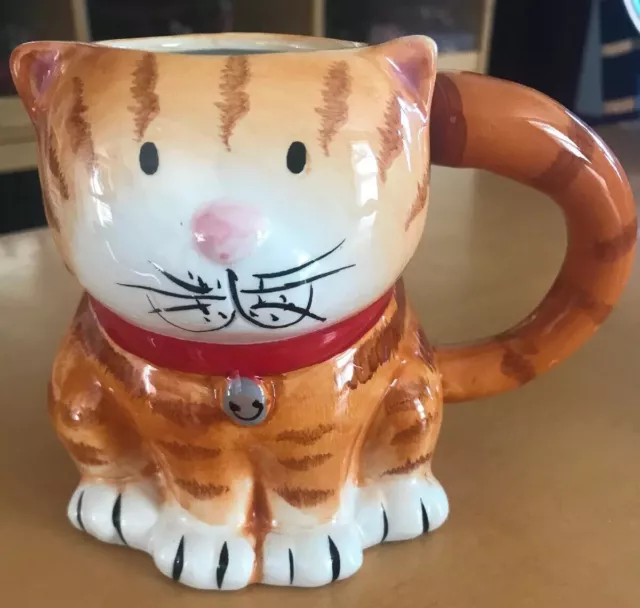 Boston Warehouse Figural Orange Cat Kitty Coffee Tea Mug Catlady
