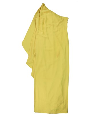 Ralph Lauren Womens Deannie One Shoulder Dress, Yellow, 12