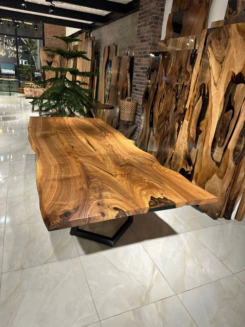 Custom Order Walnut Table - Live Edge - Slab Table- Dining Table Custom Order Walnut Table - Live Edge - Slab Table- Dining Table