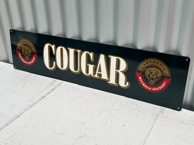Cougar Bourbon Metal Sign 800 Mm X 200 Mm Heavy Duty - Free Post