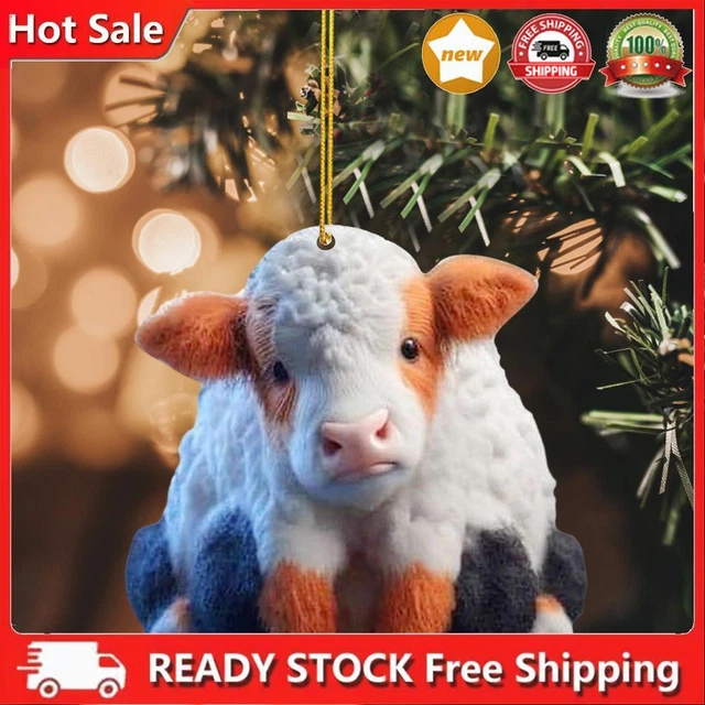 Cartoon Cow Car Pendant Atmosphere Decoration Cute Home Tree Decor Accessories