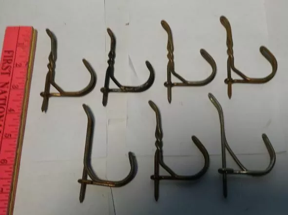 ** lot of VINTAGE - WIRE COAT HOOKS -- get all SEVEN (7) for your bid **