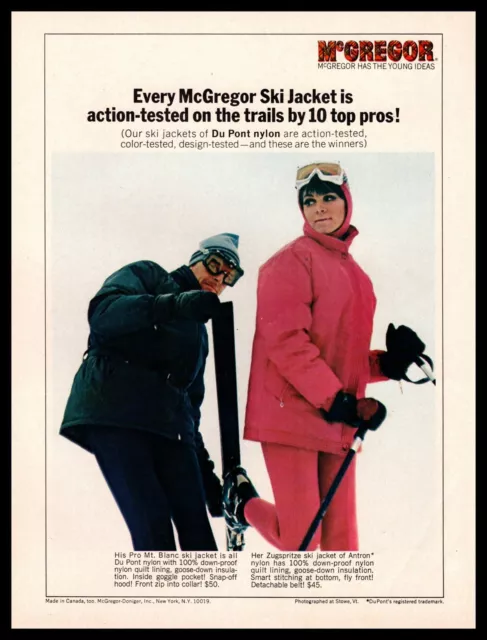 1966 McGregor Du Pont Snylon Mt. Blanc & Zugspritze Ski Jackets Vintage Print Ad
