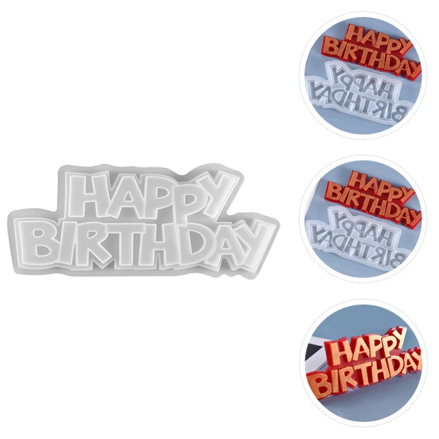 DIY English Words Mold Birthday Pendant Fondant Silicone Molds Cake