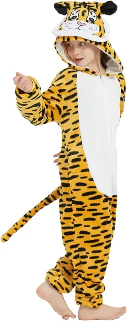 Tiger jumpsuit Costume Outfit Kids XL Halloween Novelty One Piece Pajamas pjs