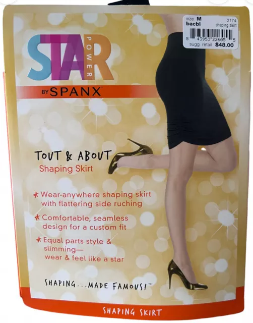 SPANX STAR POWER Tout & About Shaping Slimming Skirt 2174 Backdrop Black XL  £9.99 - PicClick UK
