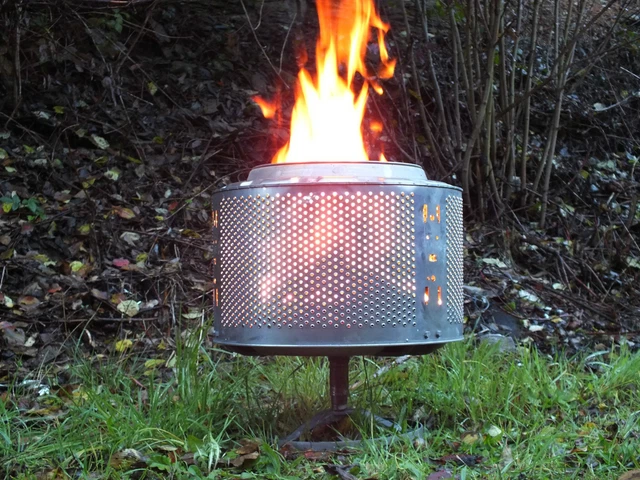 WASCHMASCHINENTROMMEL ALS EVENTBELEUCHTUNG, Feuerstelle, Outdoorheizung