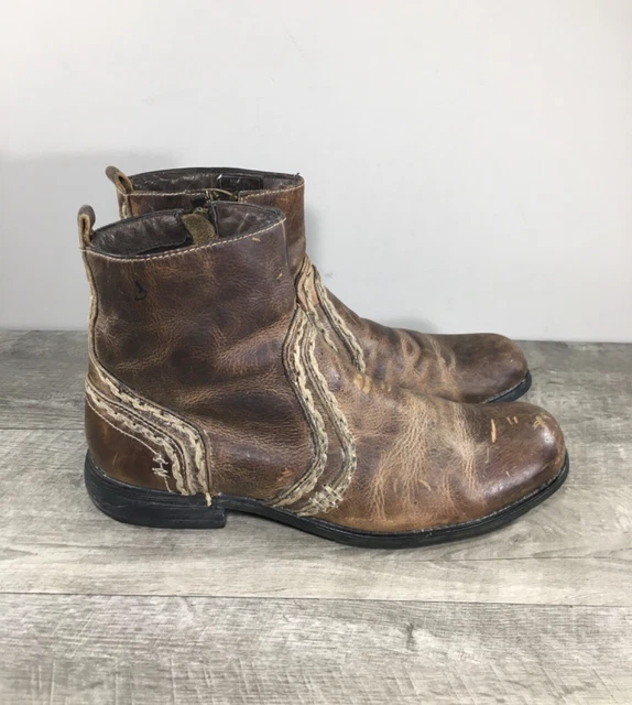 Bedstu Bed|Stu Men’s Leather Beatle Indie Leather Riding Inside Leg Zip Boots 9 BED|STU Men main image 4