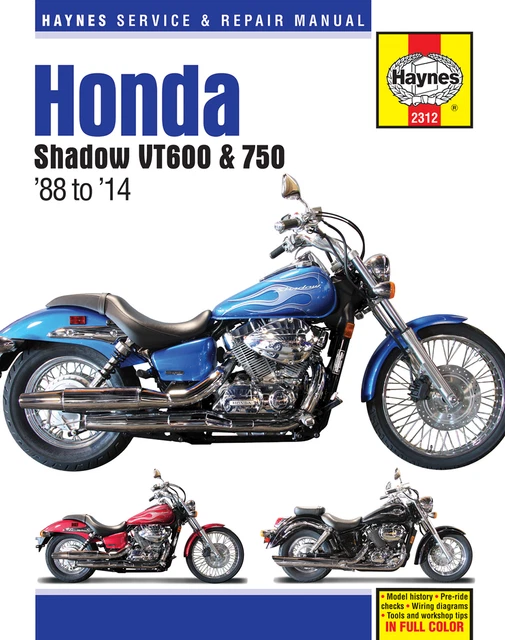 Haynes 2312 Manuale Di Riparazione Moto Honda Vt 600 Cd Shadow Deluxe 1997