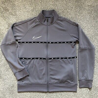 NIKE Boys Dri-fit Academy Football Zip Up Jacket Grey Size L