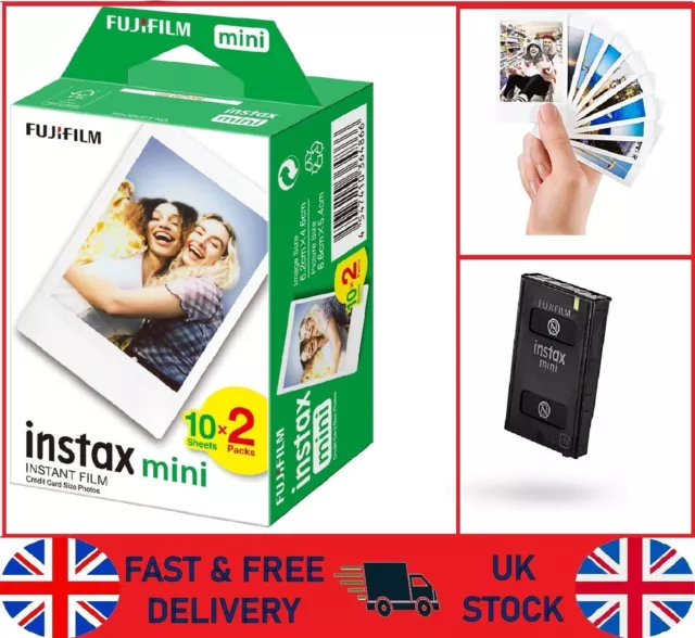 Fujifilm Fuji Instax Mini Film Mini 9 11 40 70 90 mini Evo & LiPlay UK 20 Shots