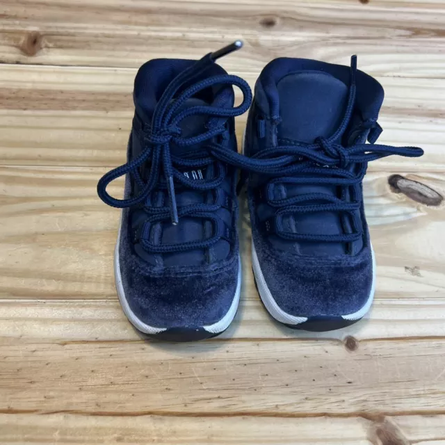 Air Jordan 11 Retro TD Midnight Navy Velvet Sneakers Shoes Size 5c