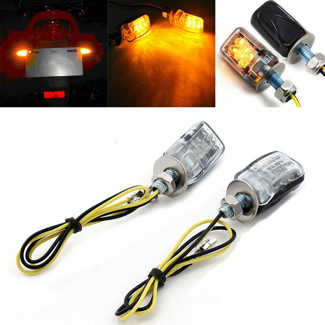 Mini Rear Turn Signals LED BLACK MICRO Mini Tiny Small Indicators Turn Signals Motorcycle ...