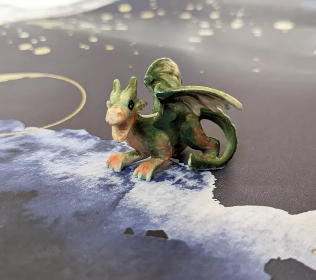 Mythical Dragon Minifig Mini Figurine Hand Painted Porcelain Ornament