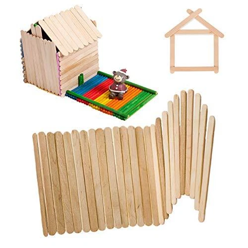 1000 Pack Popsicle Sticks for Crafts,Unfinished Natural Wood Wavy Popsicle
