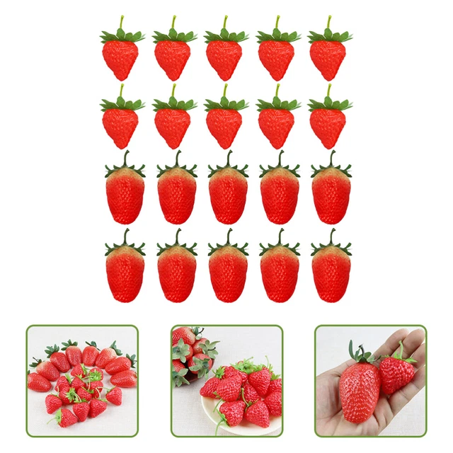 20 stücke Künstliche Erdbeeren gefälschte Erdbeeren lebensechte Kunststoff rote