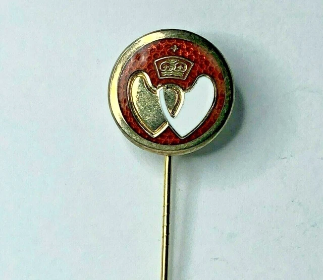 Vintage Blood Donors enamel stick Pin badge 1.6 cm's marked silver
