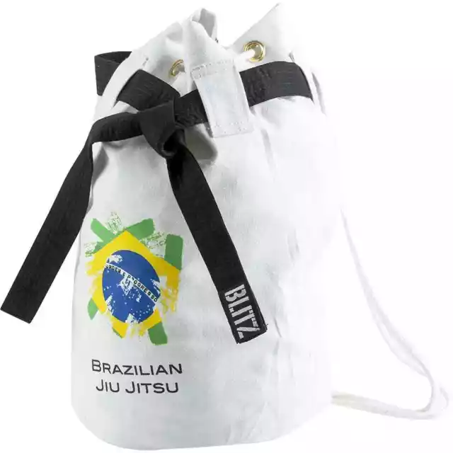 DUFFLE BAG SACCO TELA BRAZILIAN  JIU JITSU BIANCO BRASILE BORSA JU JUTSU mma