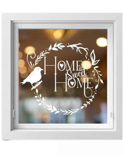 Pegatina de imagen de ventana vinilo pegatina de ventana decoración corona Home Sweet Home
