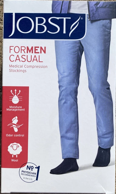 Calcetines de compresión médica informales Jobst para hombre 20-30 mmHg hasta la rodilla caqui 113126