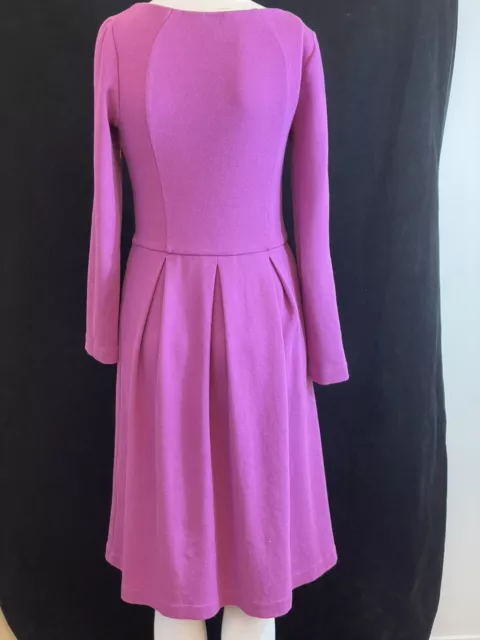 BODEN Purple, Cotton Blend, Long Sleeve Knee Length Dress. Size UK 10L