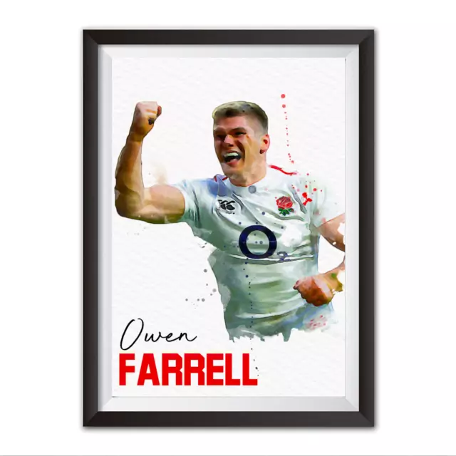 Owen Farrell England World Cup Rugby Print | A4 print only | Rugby Gift