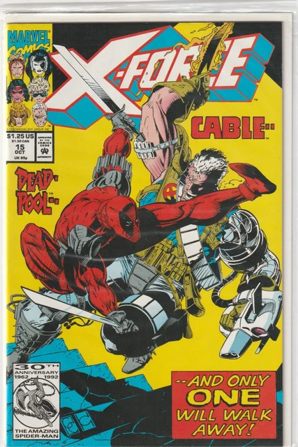 X-Force #15 (Oct 1992, Marvel) Deadpool Vs Cable.