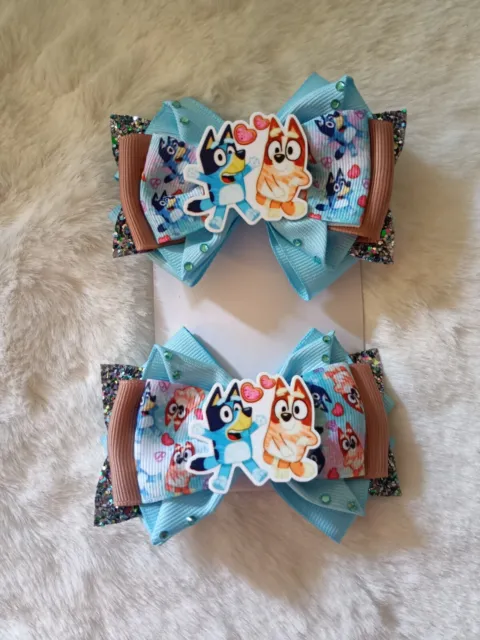 Hair Bows Set Bluey