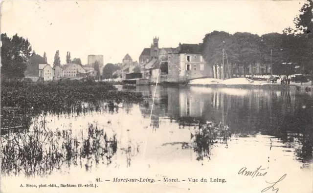 CPA 77 MORET SUR LOING VUE DU LOING (dos non divisé)