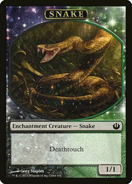 Magic The Gathering MTG SNAKE TOKEN Journey into Nyx NM Near Mint