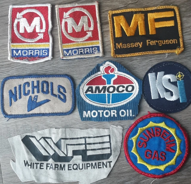 Vintage Patch Lot Of 8 Energy Oil Gas Farming Sew On Amoco Morris North Dakota
