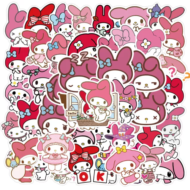 50pcs Melody P1 Sanrio Pink Decal Bomb Stickers Gift Laptop Phone Bottle Skate