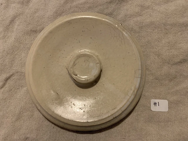 Vintage Old Storage Stoneware Crock Lid / Top Glaze Pottery 5 3/8”