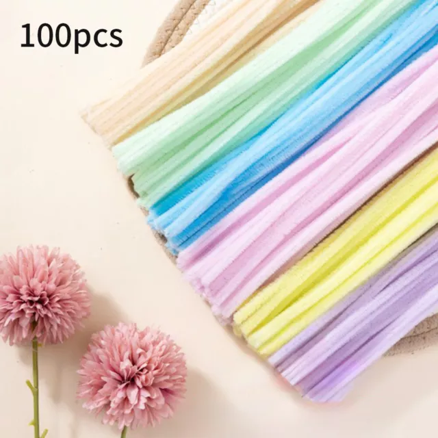 100pcs Decorating Pipe Cleaner Home School DIY Chenille Stem Toys Craft Supplies