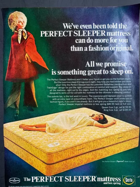 Print Ad Serta Perfect Sleeper Mattress 12"x9"  1969