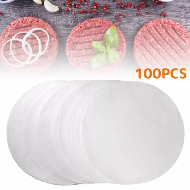 100 Pieces Hamburger Patty Paper Waxed Butcher Paper Sheet Non-stick⚘