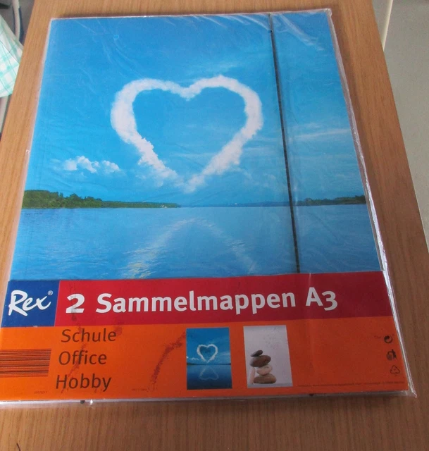 Sammelmappen 2 Stück DINA 3 Neu "Wolkenherz und Steinskulptur"