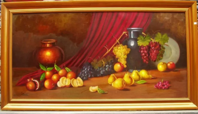 Imponente Y Bello Bodegon Escuela Española Primera Mitad Siglo Xx O/L 168X94 Cms