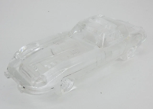 Jaguar E Type Glass Paperweight Vintage Decor Clear