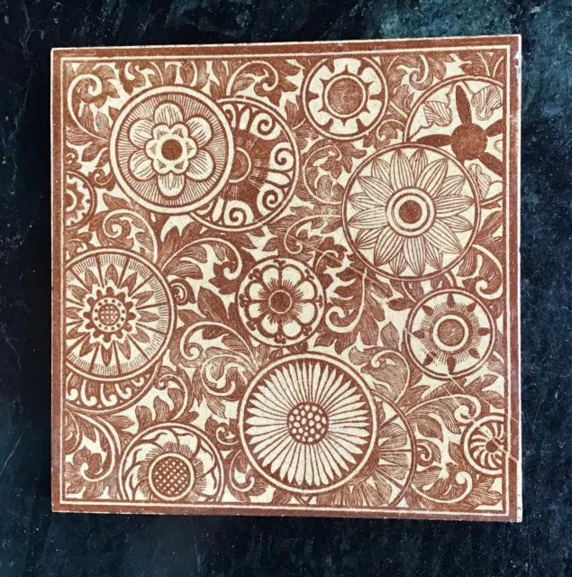 Vintage Brown Transferware Tile
