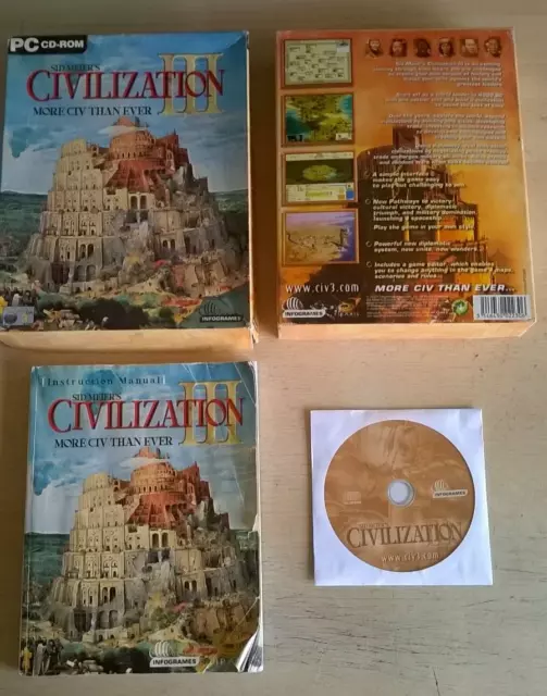Sid Meier's Civilization Iii 3 - 2001 Pc Game - Original Rare Big Box Edition