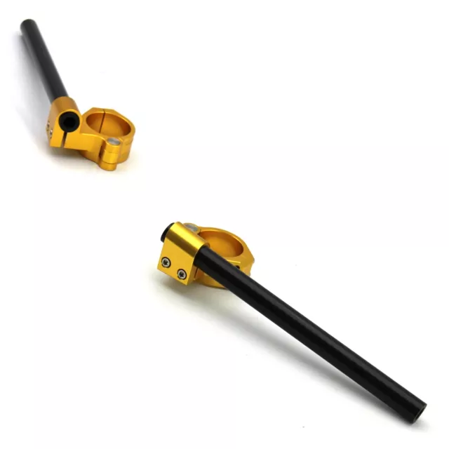 Carbon Racing Stummellenker clip On CNC Alu hohe Version 50mm gold