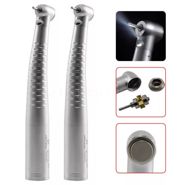 2*Dentaire Dental LED Fiber Optic Turbine Handpiece Standard fit Kv Coupler fr