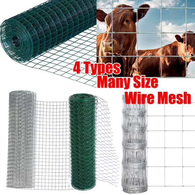 Welded Chicken Wire Mesh Wire Neting Fence Galvanised Steel PVC Coated Garden UK