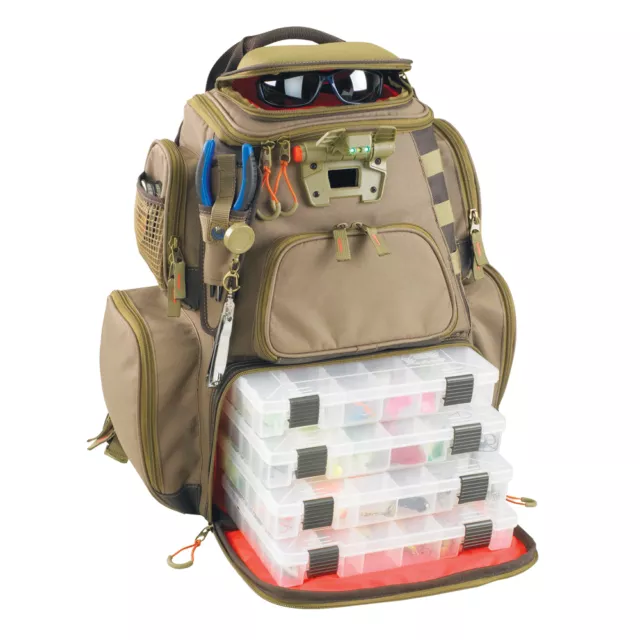 Wild River NOMAD Lighted Tackle Backpack w/4 PT3600 Trays model WT3604