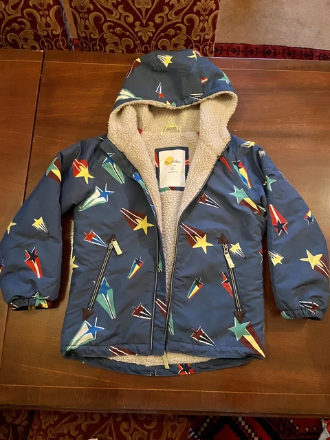 MINI BODEN BOYS Stars Sherpa Lined Coat Anorak Age 8 9 25.00