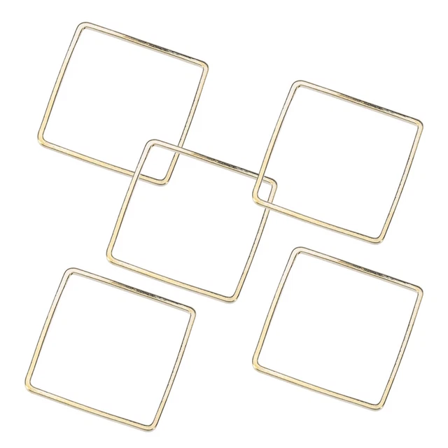 20 Pcs Square Pendant Bracelet Necklace Beads Jewelry Making Crafting Charms