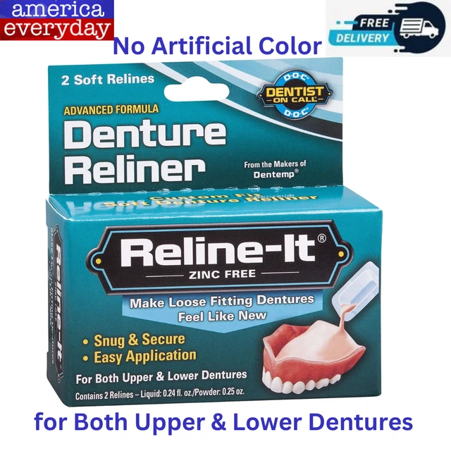 RELINEIT ADVANCED DENTURE Reliner Kit for Both Upper & Lower Dentures